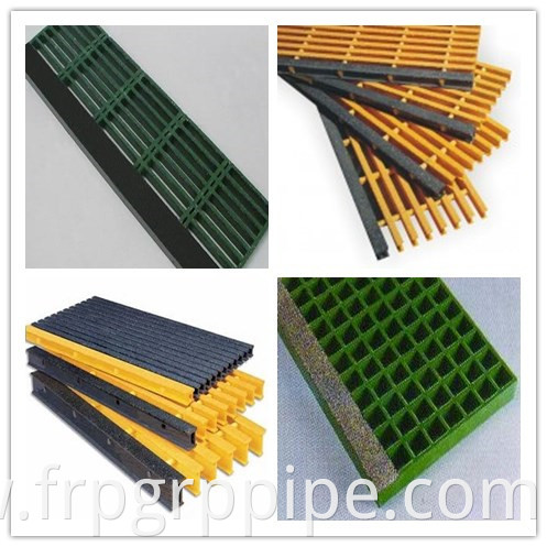 Non-Slip Fiberglass Gratings Outdoor FRP Grating Stairs GRP Stair Treads